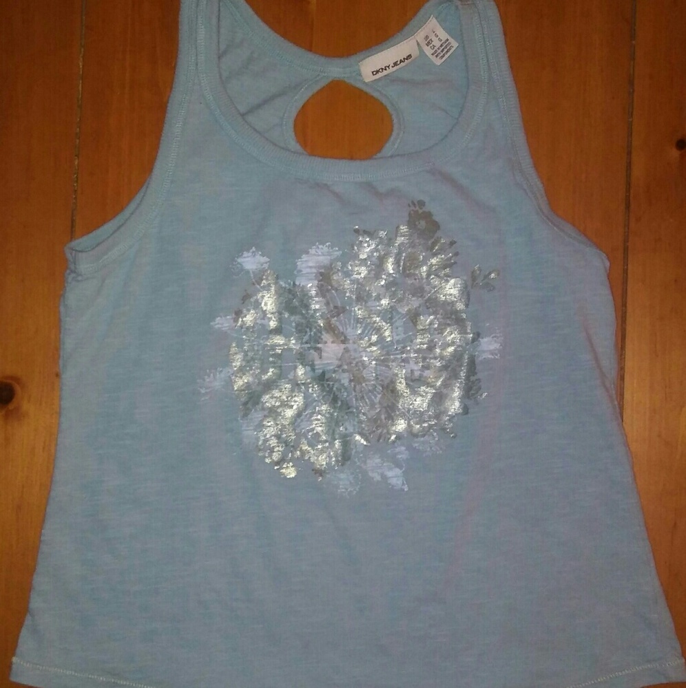 Womens DKNY Light Blue Tank Top in Large